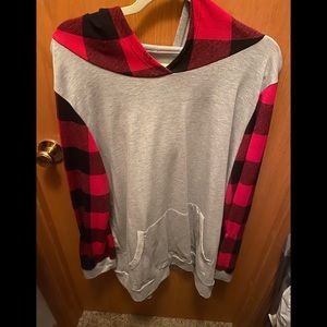 Buffalo plaid boutique hoodie size 3X